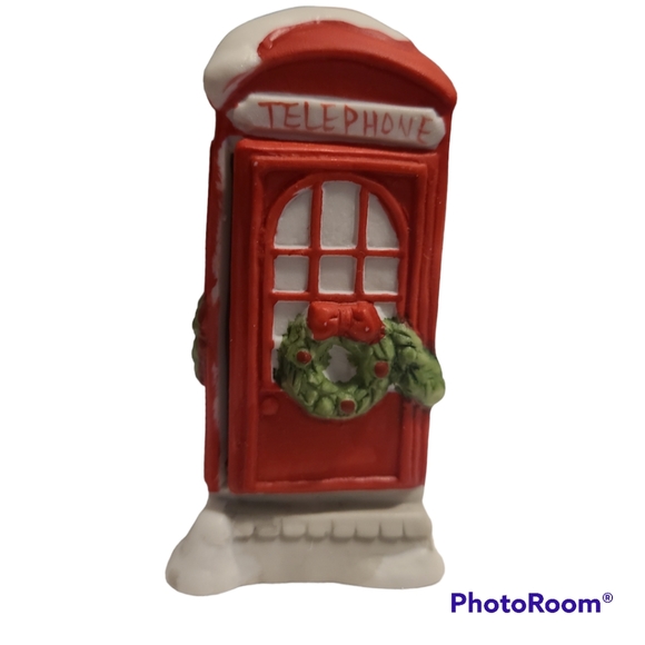 Vtg Christmas Ornament 1991 Dept. 56 Red Telephone Booth Rex & Lee Dickensville - Picture 2 of 6